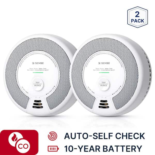10-Year Battery Smoke and CO Alarm with Photoelectric Sensor and LED Warning Light 2 Pack SC06