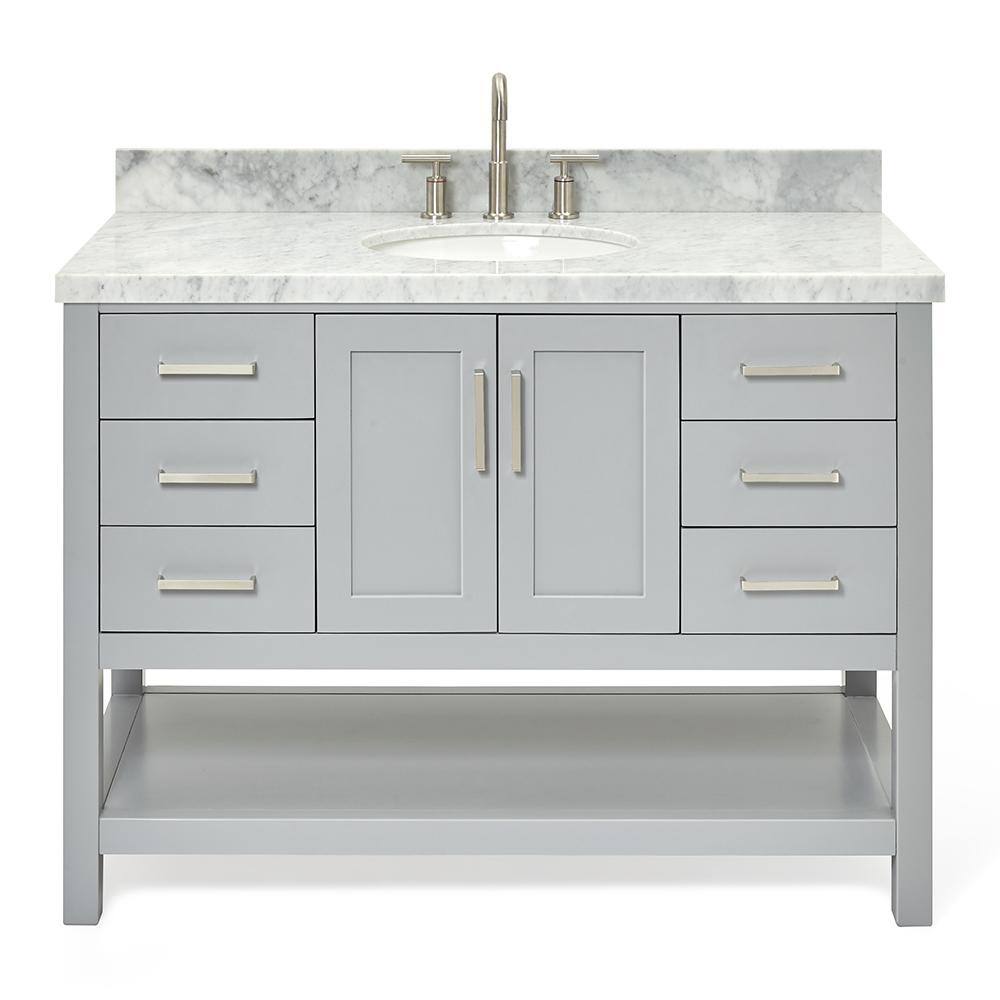 Magnolia Gray 49" Single Bathroom Vanity with Marble Top