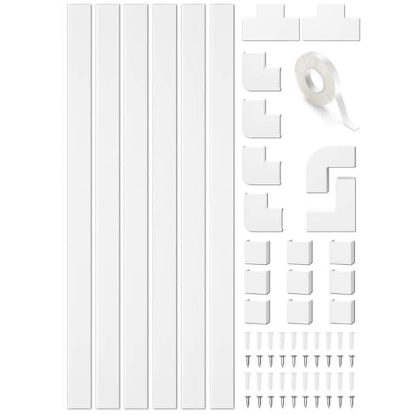 White 157 in. x 1.18 in. W x 0.6 in. H Wire Covers for Cords on Wall, Premium Cable Management  Cord Covers for Wires
