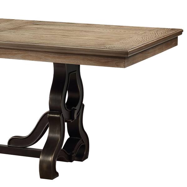 Acme Furniture Nathaniel Brown Wood Material 42 in. width Trestle