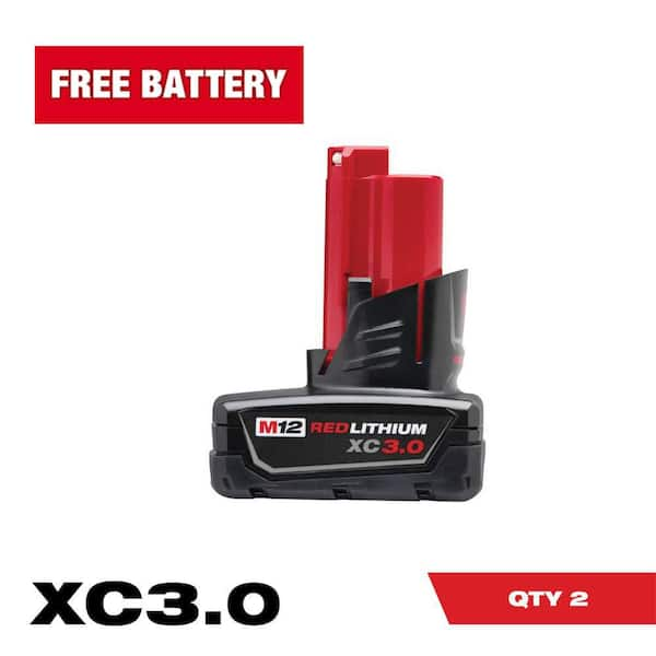 M12 12-Volt Lithium-Ion XC Extended Capacity 3.0 Ah Battery Pack (2-Pack)