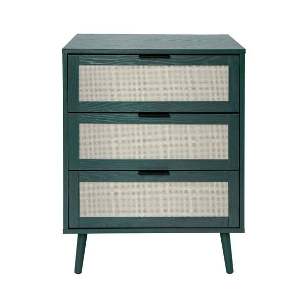 Unbranded 23.62 in. W x 15.39 in. D x 30.51 in. H Dark Green Linen Cabinet with 3-Drawer