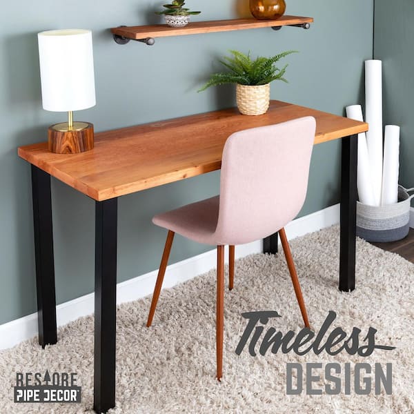 PIPE DECOR Skyline 48 in. Rectangular Solid Wood Writing