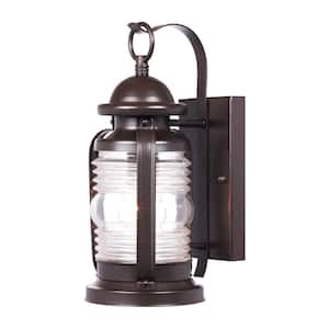 Weatherby Wall-Mount 1-Light Outdoor Weathered Bronze Wall Lantern Sconce