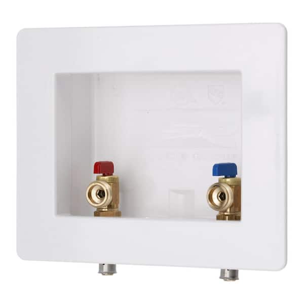 PureFlow 1/2 in. Press Fire-Rated Washing Machine Outlet Box w/ 1/4-Turn Brass Valves