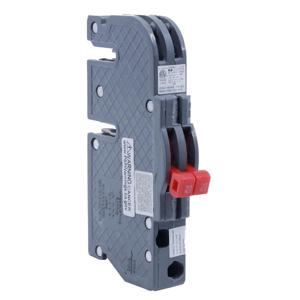 Zinsco New VPKUBIZ 20 Amp/20 Amp 3/4 in. 1-Pole Zinsco Twin R3820 Replacement Circuit Breaker