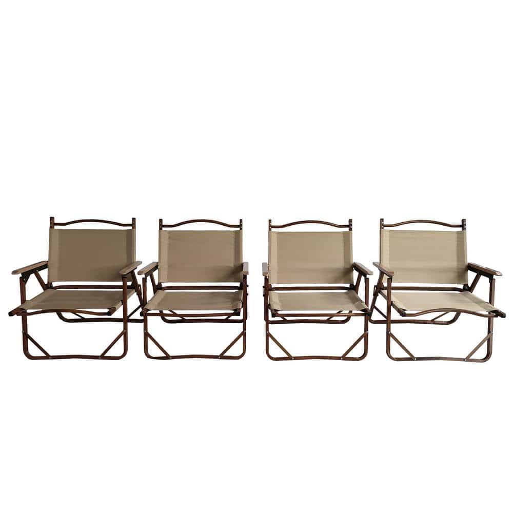 Comfy Foldable and Portable Chair with Armrests Aluminium Frame Set of 4, ,