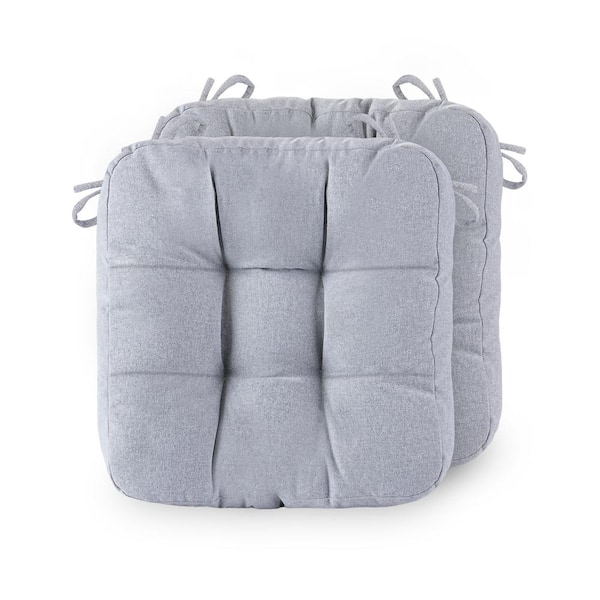 Unbranded 16.5 x 16.5 Square Replacement Outdoor Lounge Chair Cushion, Dining Chairs Cushions with Ties, Light Gray