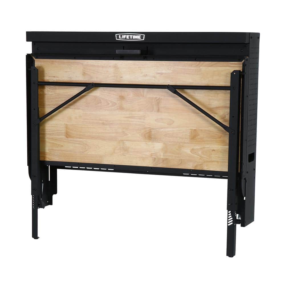 Lifetime Adjustable Height Steel and Wood Folding Work Table