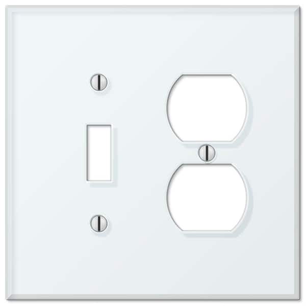AMERELLE Acrylic 2 Gang 1-Toggle and 1-Duplex Acryilic Wall Plate - Mint White