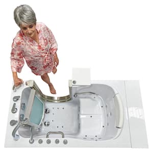 Elite 52 in. Acrylic Whirlpool and Air Bath Walk-In Bathtub in White with Right Door, Fast Fill Faucet, 2 in. Dual Drain