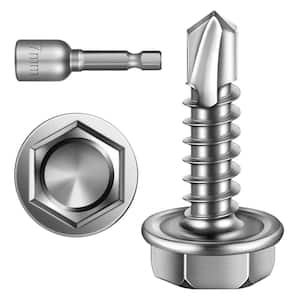 Produktbild von 50 Stück #12 X 1-1/2 Zoll Tek-Schrauben – Selbstbohrend, 410 Edelstahl, Sechskant-Washer-Kopf – Fastenere