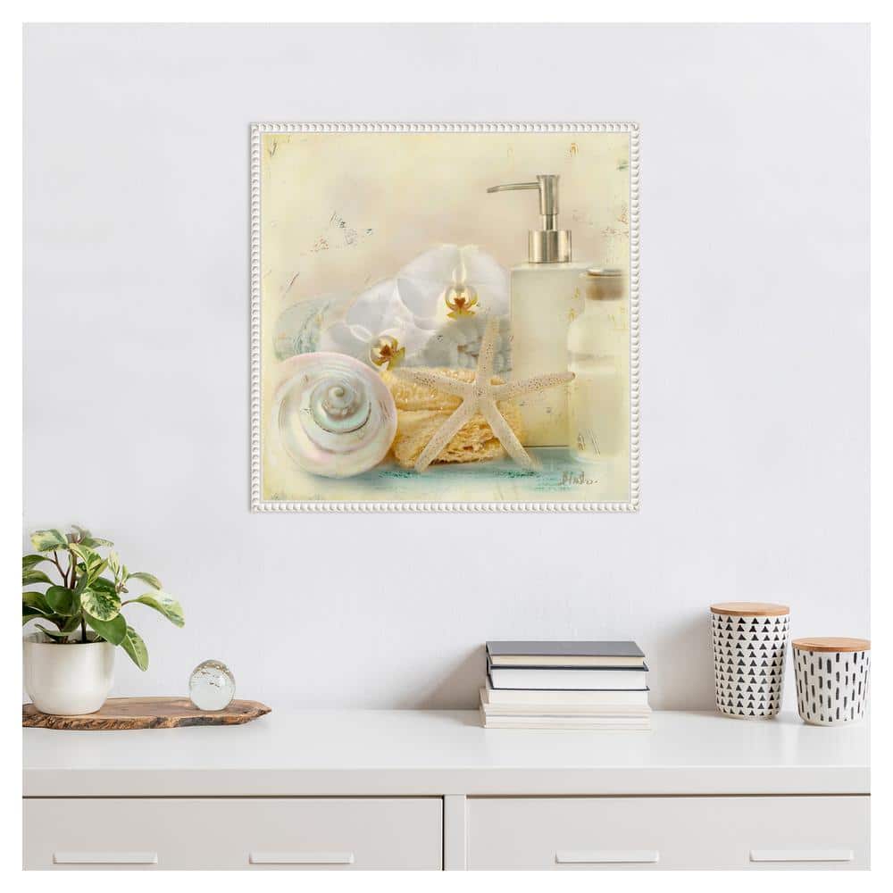 Nautical Still Life Framed Canvas Wall Art with Beaded Perimeter