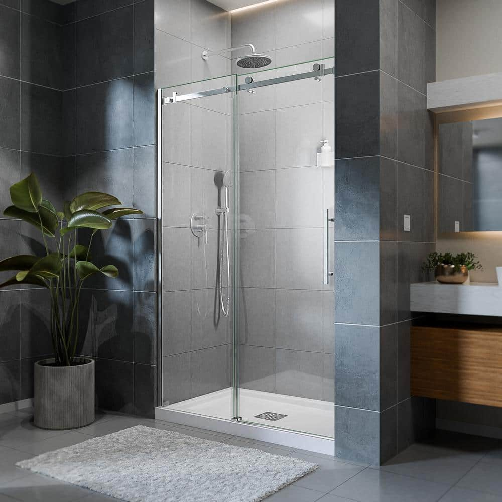 DreamLine Seneca 44-48 in. W x 76 in. H Frameless Sliding Shower Door ...