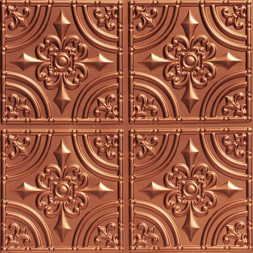 Wrought Iron Copper 2 ft. x 2 ft. PVC Glue Up Faux Tin Ceiling Tile (40 sq. ft. /Case) price history on PriceWatchPro