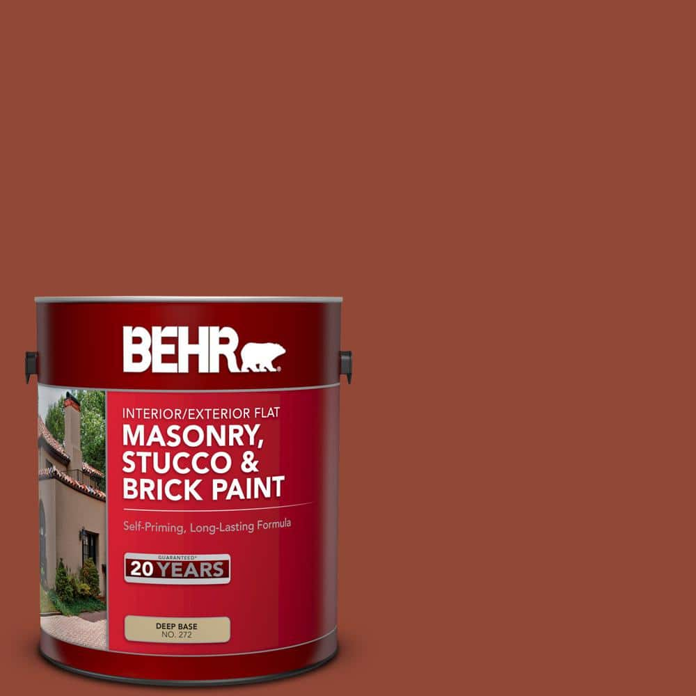 BEHR 1 Gal S H 200 New Brick Flat Interior Exterior Masonry Stucco   New Brick Behr Masonry Paint 27201 64 1000 