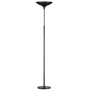 71 in. Black Satin LED Floor Lamp Torchiere with Energy Star