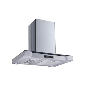 30 in. Convertible Island Mount Range Hood in Stainless Steel/Glass with Baffle Filters