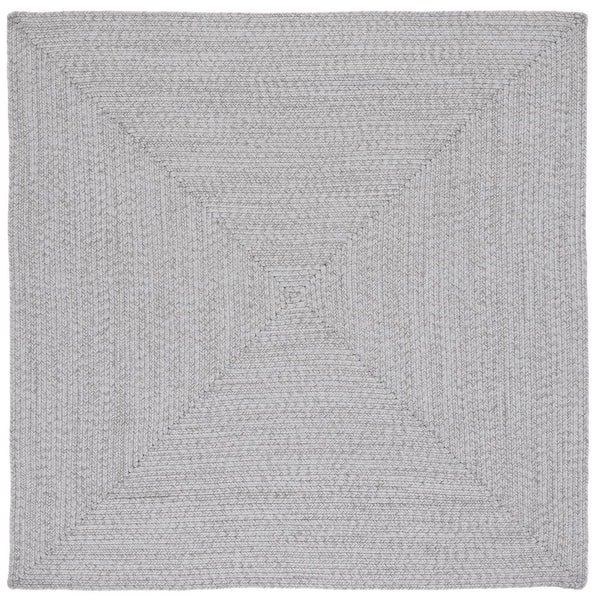 SAFAVIEH Braided Silver Gray 4 ft. x 4 ft. Solid Color Gradient Square Area Rug
