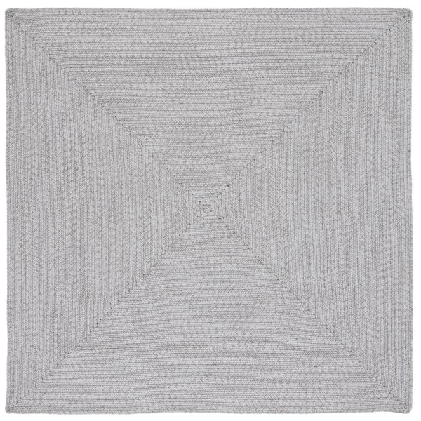 SAFAVIEH Braided Silver Gray 5 ft. x 5 ft. Solid Color Gradient Square Area Rug