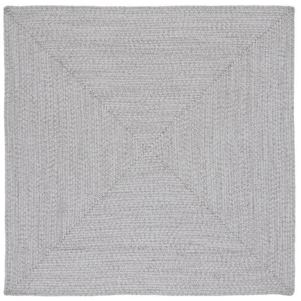 SAFAVIEH Braided Silver Gray 6 ft. x 6 ft. Solid Color Gradient Square Area Rug