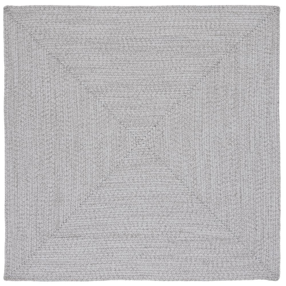 Safavieh Braided Silver Gray 8 Ft X 8 Ft Solid Color Gradient Square Area Rug Brd315f 8sq