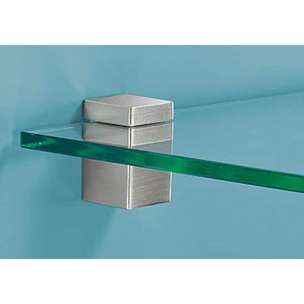 Wallscapes Capri 8 in. x 36 in. x 5 16 in. Opaque Tempered Glass Decorative Shelf with Silver Bracket VCAPRI836OPKIT The Home Depot