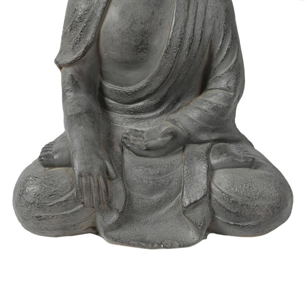 Gray Magnesium Oxide Sitting Buddha Garden Statue