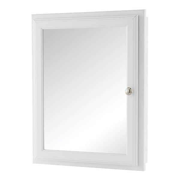 Home Decorators Collection 20-3/4 in. W x 25-3/4 in. H Fog Free Framed Recessed or Surface-Mount Bathroom Medicine Cabinet in White with Mirror