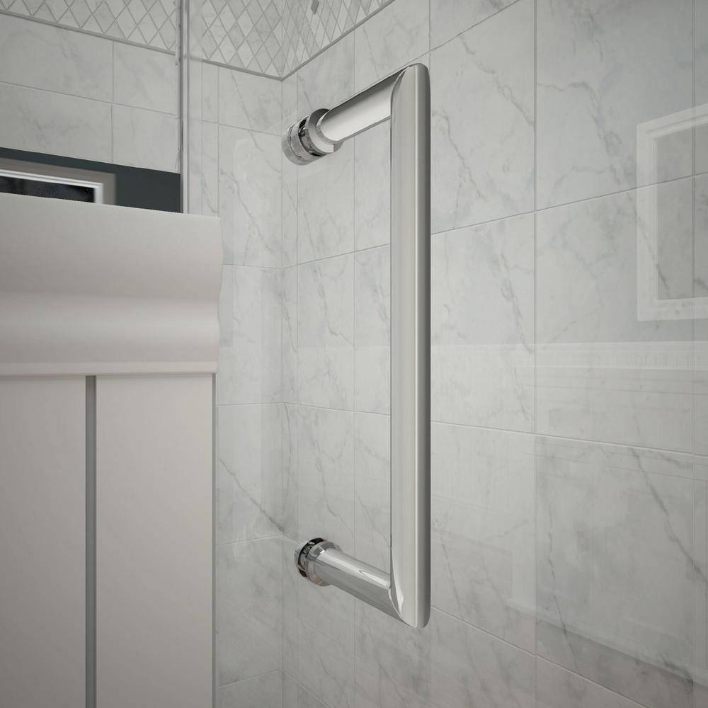Unidoor-X 54" Frameless Hinged Shower Door with Distressed Bronze Hardware