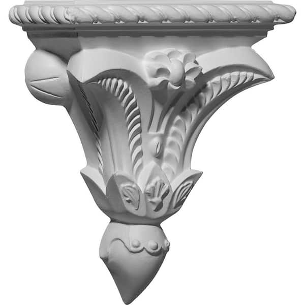 Ekena Millwork 7-3/8 in. x 3-1/4 in. x 8-3/4 in. Primed Polyurethane Pompeii Corbel