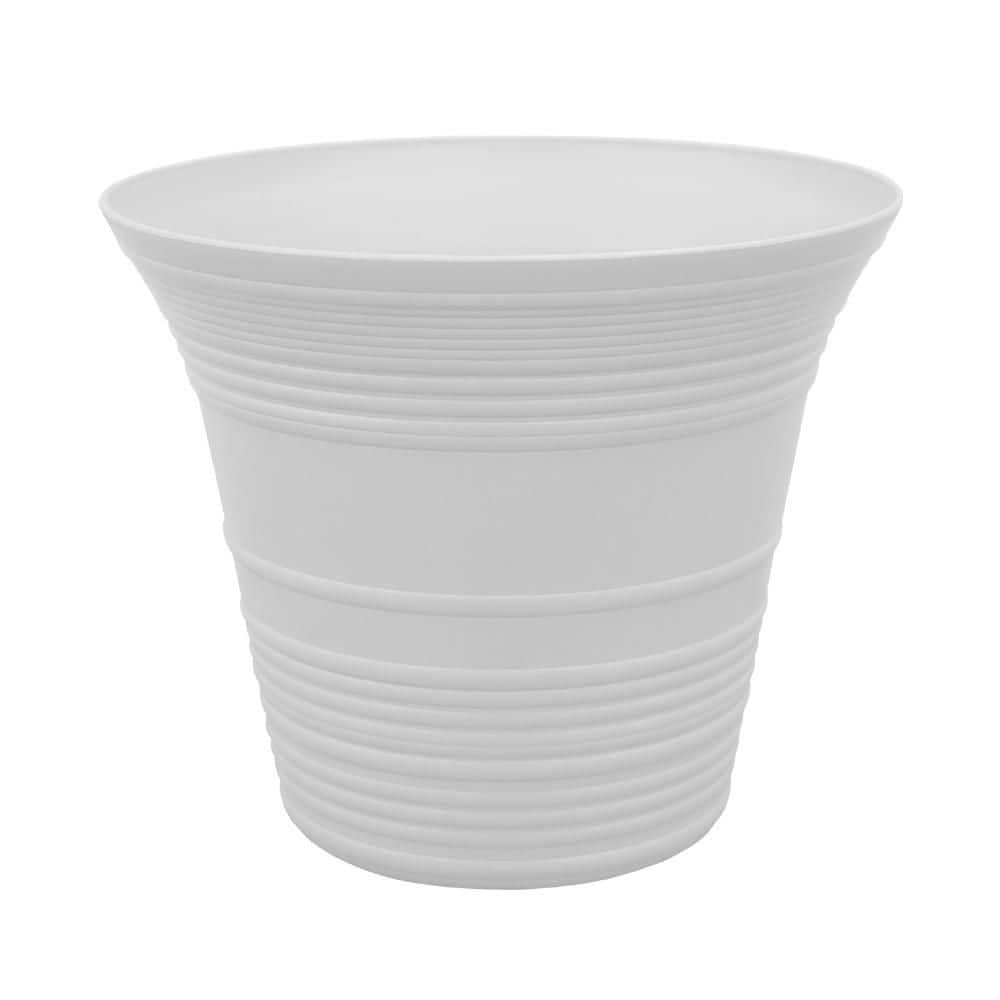 Sedona Medium White Plastic Self-Watering Round Planter (16 in. L x 16 in. W x 13.5 in. H) price history on PriceWatchPro