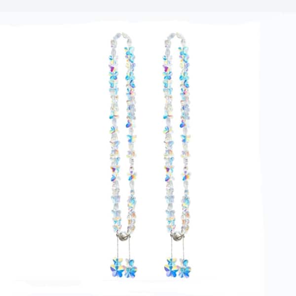 Magnetic Butterfly Crystal Curtain Tiebacks - Elegant Drapery Holdbacks (2 Pack)