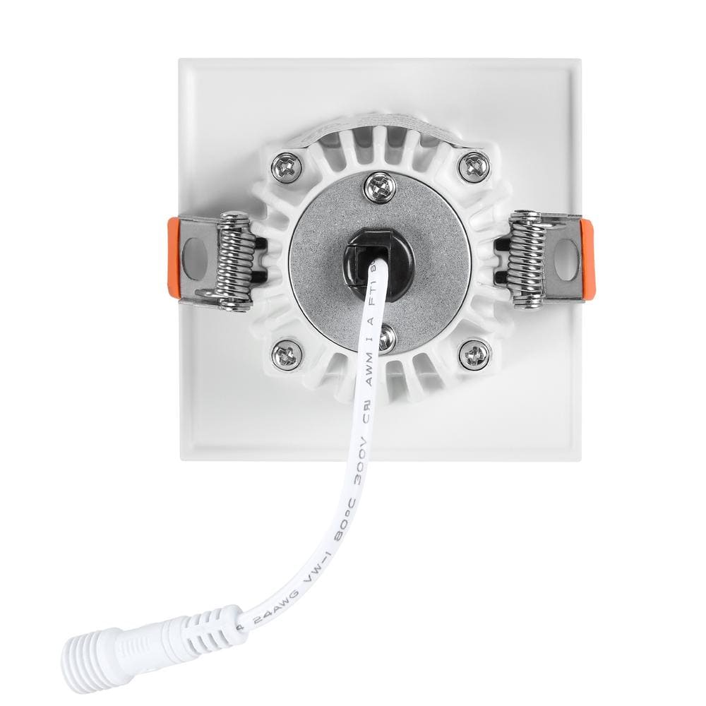 White Aluminum Square LED Recessed Downlight with Adjustable Color Temperature