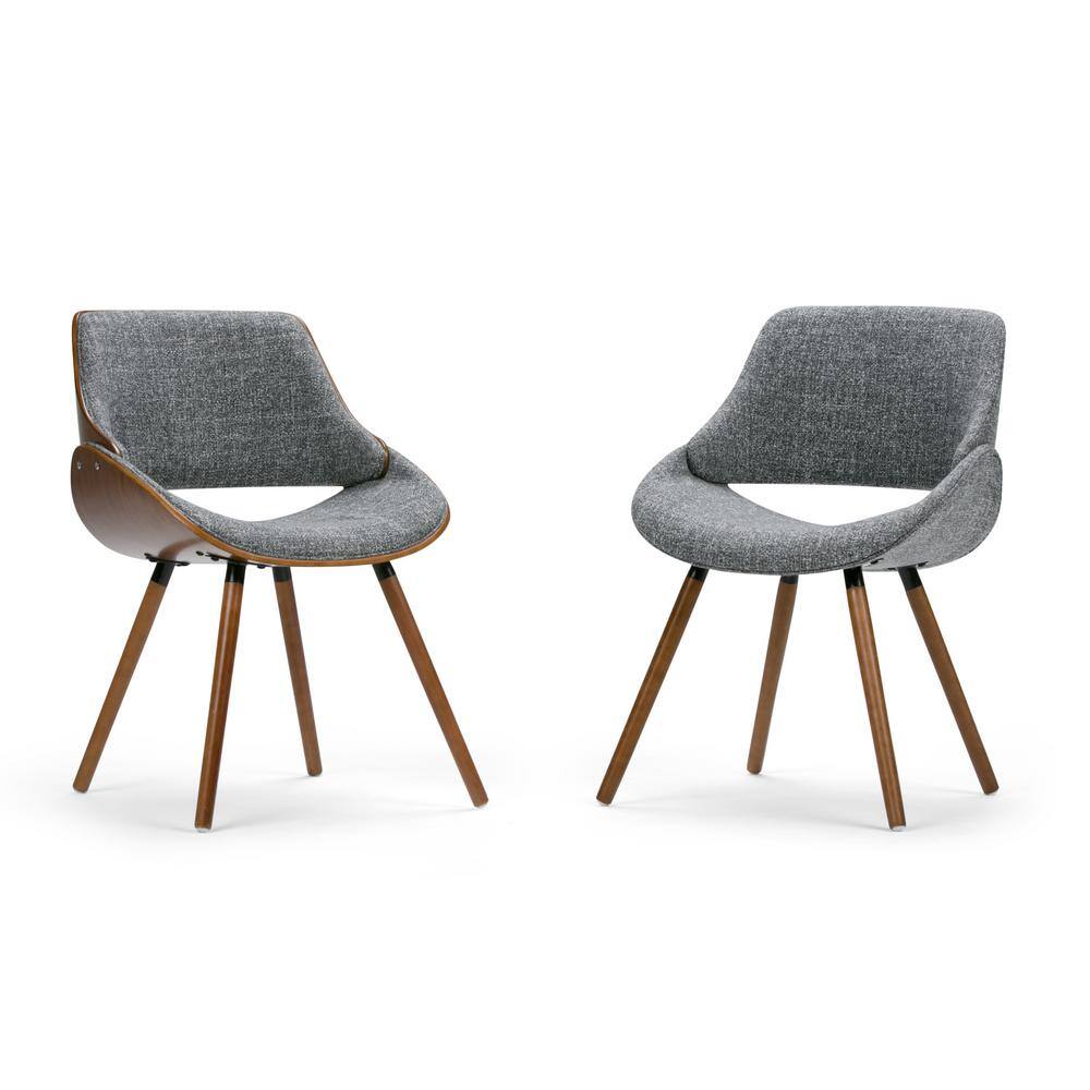 Gray Linen Upholstered Birch Wood Side Chair