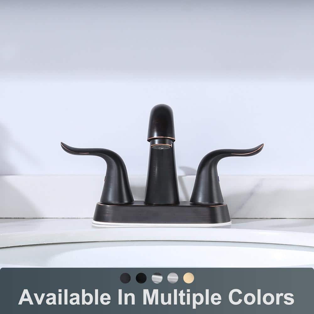 Oil Rubbed Bronze Double Handle High Arc Bathroom Faucet