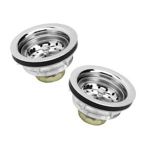 3-1/2 in. to 4 in. Kitchen Sink Stainless Steel Drain Assembly with Strainer Basket Stopper