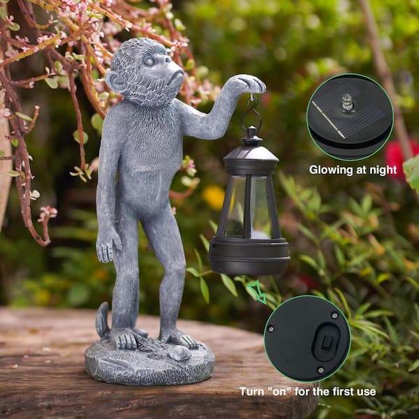 Phewnyzo 4.8 in. x 4.61 in. x 10.35 in. Monkey Statue Decor