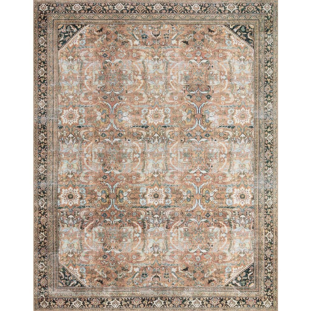 Auburn Red Rectangular Synthetic Area Rug 4x6