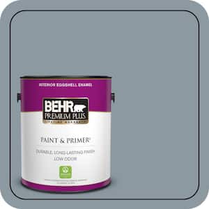 1 gal. #N490-4 Teton Blue Eggshell Enamel Low Odor Interior Paint & Primer