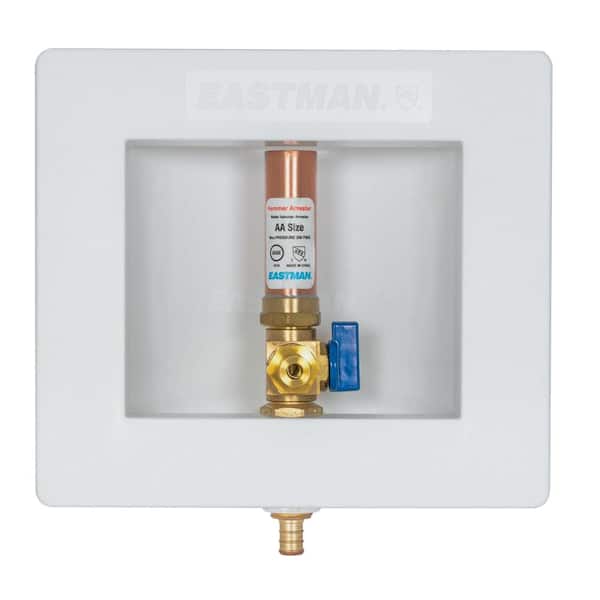 EASTMAN 1/2 in. Crimp Plastic Ice Maker Outlet Box with Hammer Arrestor