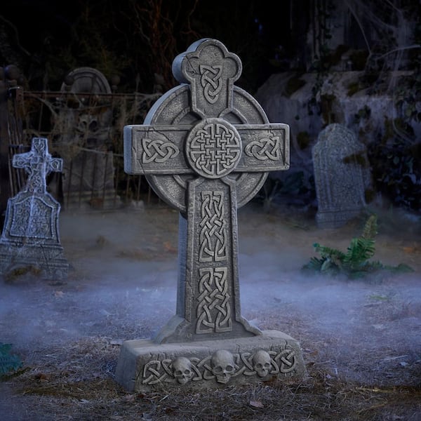 36 in Grave & Bones Celtic Cross Tombstone