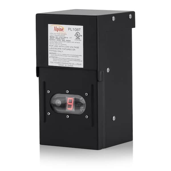 Alpine Corporation Outdoor 300-Watt Transformer with Photo Cell and Timer for Ponds and Fountains