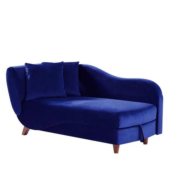 blue chaise lounge with storage