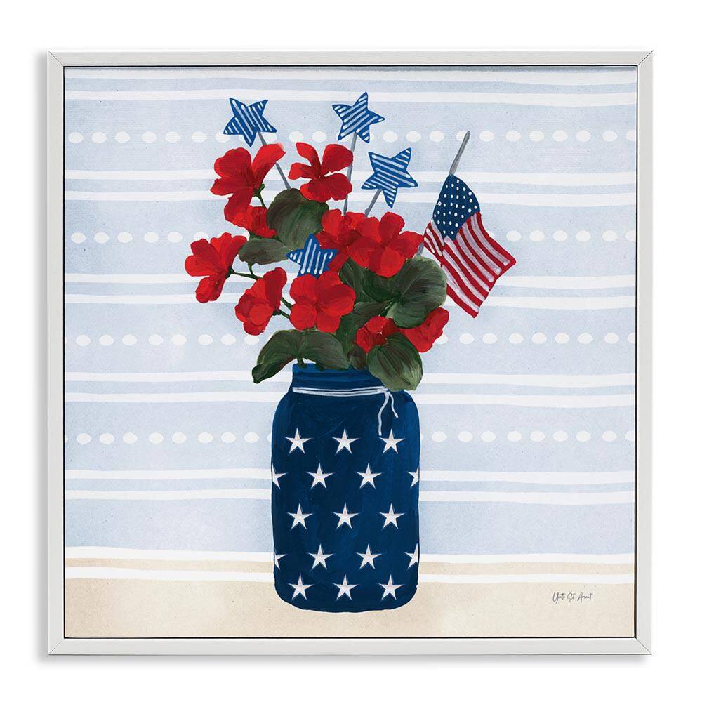 Stars and Stripes Bouquet by Yvette St. Amant White Framed Nature Giclee Art Print 24 in. x 24 in. price history on PriceWatchPro