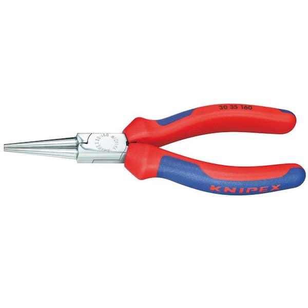 KNIPEX 6-1/4 in. Round Tips Long Nose Pliers with Comfort Grip