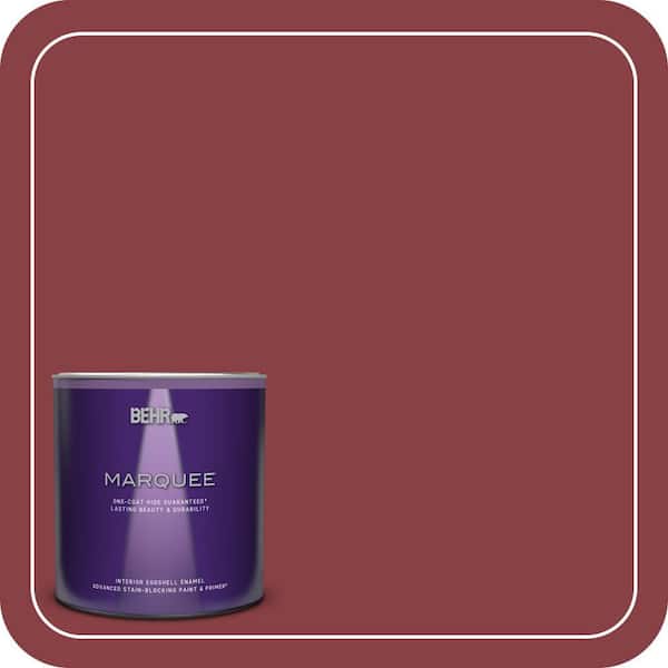 BEHR MARQUEE 1 qt. #BIC-34 Winning Red Eggshell Enamel Interior Paint & Primer