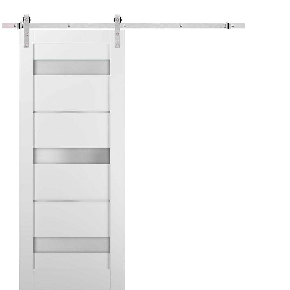 Reviews for Sartodoors 36 in. x 84 in. 3 Lites Frosted Glass White