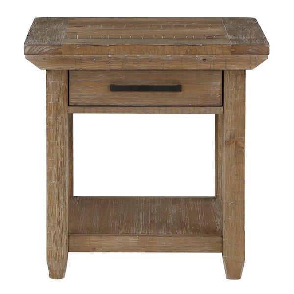 Riverdale 24 in. Driftwood Brown Rectangle End Table