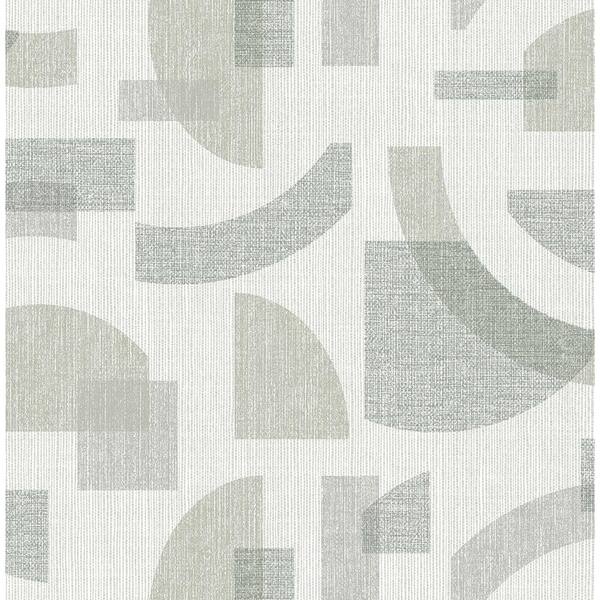 A-Street Prints Fulton Sea Green Shapes Matte Non-pasted Paper Wallpaper